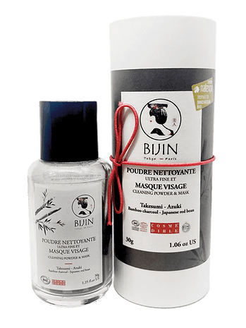 packaging poudre nettoyante et masque au charbon bijin