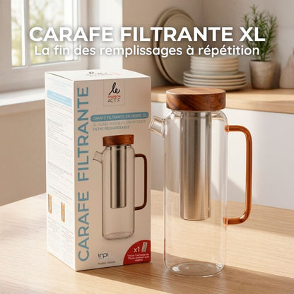 Carafe filtrante en verre écologique 1,5L ou 2L