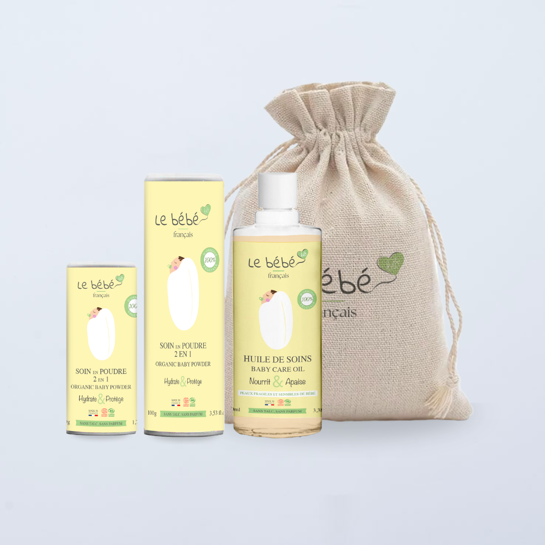 Coffret cadeau naissance : soins bébé bio