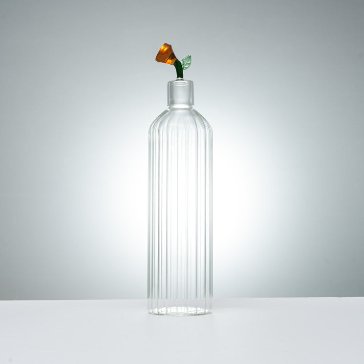 Carafe design fleur en verre borosilicate