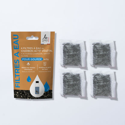 Lot de 4 filtres à eau au charbon actif pour gourde