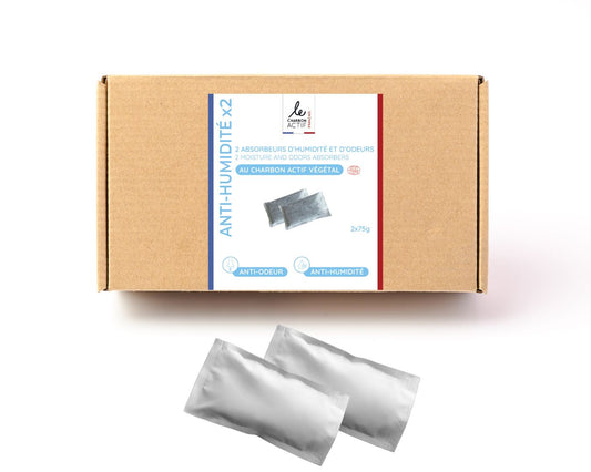 Pochon anti-humidité et anti-odeur au charbon actif végétal : purificateur d'air , déshumidificateur