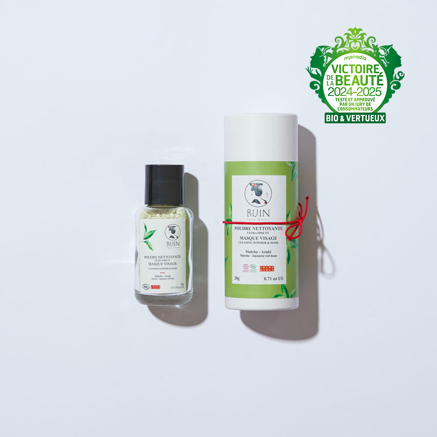 Poudre nettoyante et masque 2 EN 1 au matcha remporte le prix victoire de la beauté bio et vertueux 2024-2025