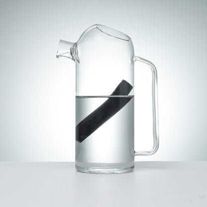 Carafe filtrante en verre borosilicate et charbon binchotan bio