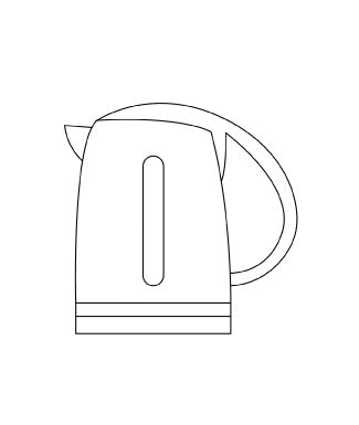 illustration dessin bouilloire vue de profil