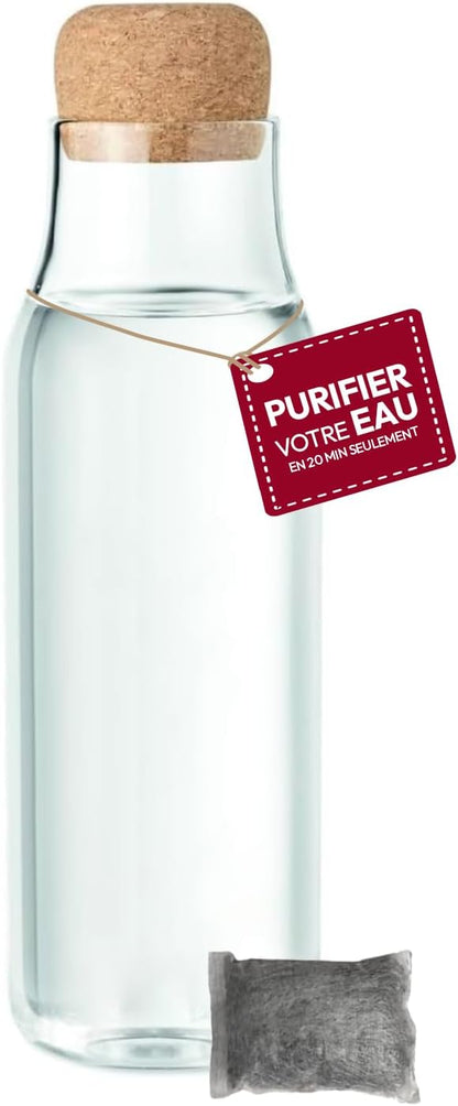 Carafe filtrante en verre 1,4L au charbon actif