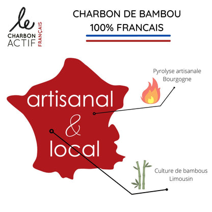 Charbon de bambou filtre à eau  100 % français