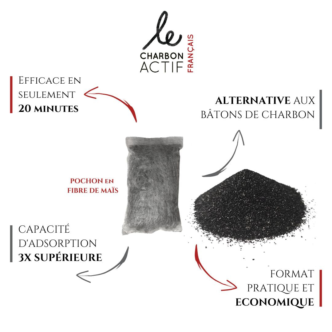 Charbon actif de purification x3 - 100% français