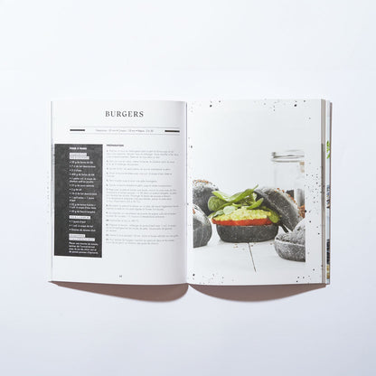 livre de recettes "charbon actif" : recette de burger noir