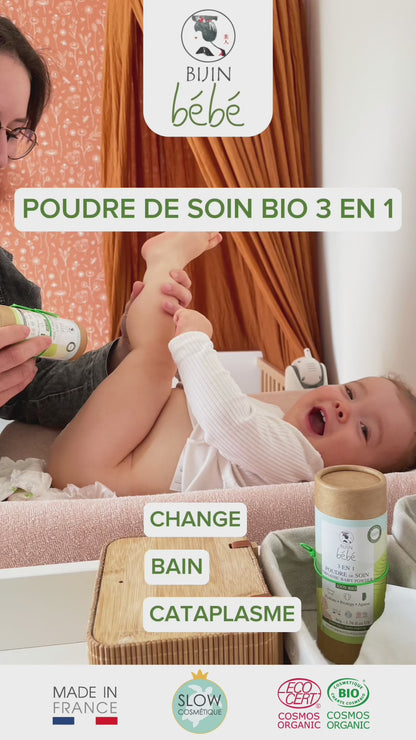 Poudre de soin bio 3 en 1 pour bébé