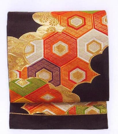 tissu pochette obi japonaise motif kyoto