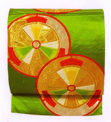 tissu pochette obi japonaise motif roues